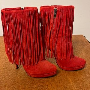 Luichiny RED FRINGE booties!